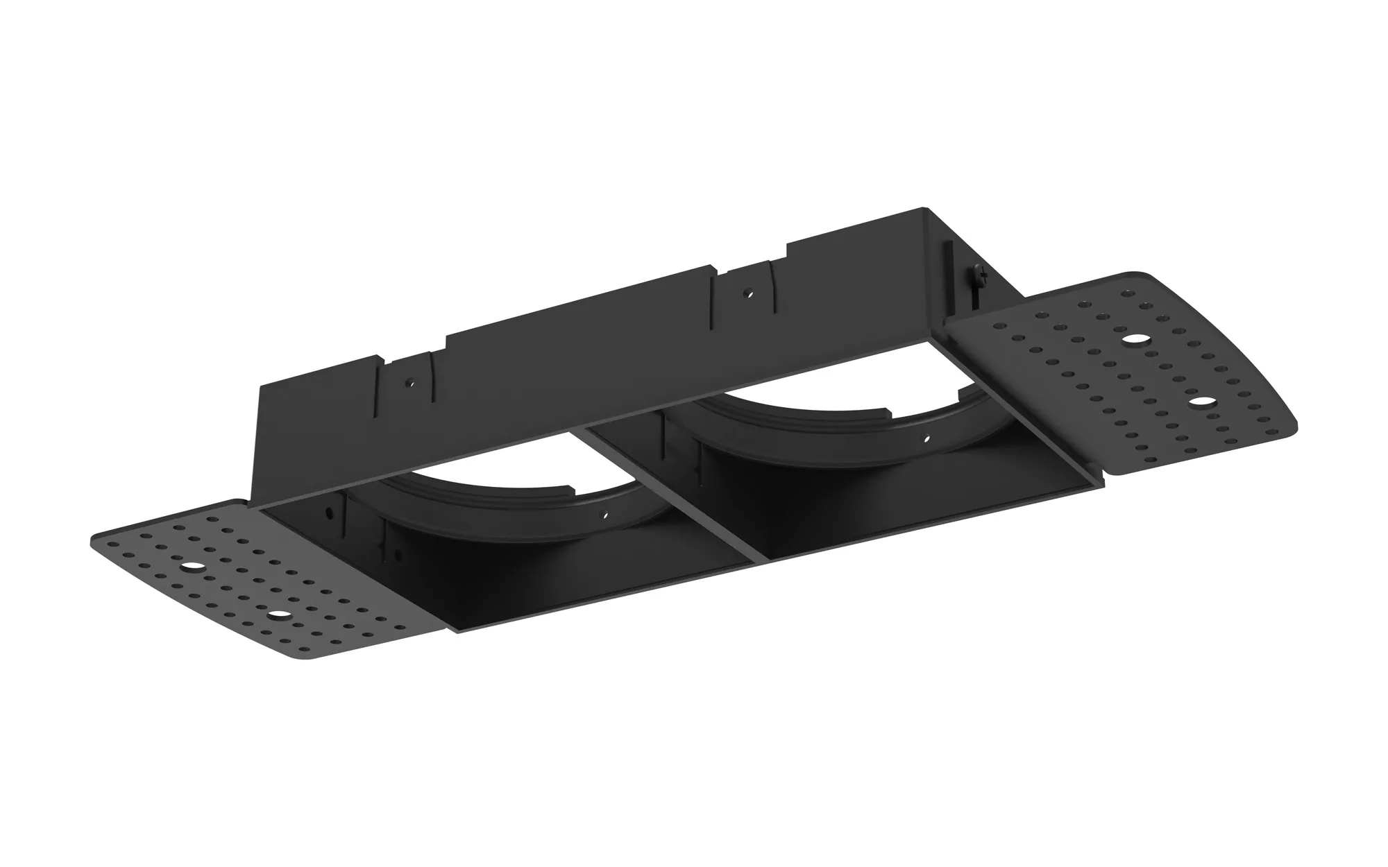 M9777  Sunrise 2 x 20W Rectangular Recessed  Spotlight,Black outer frame,Cutout:190x95mm, 3yrs Warranty